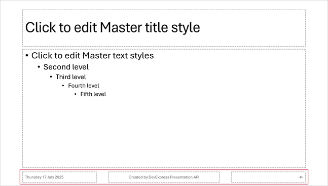 presentation api footers slide master