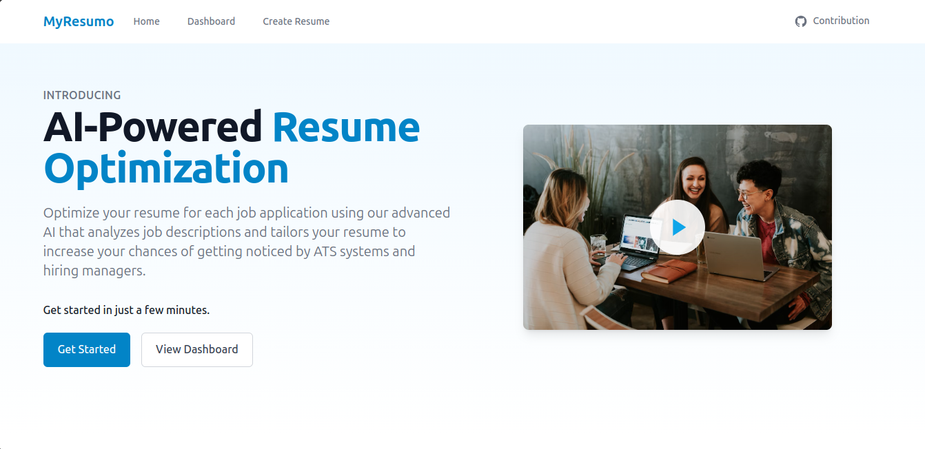 MyResumo Landing Page