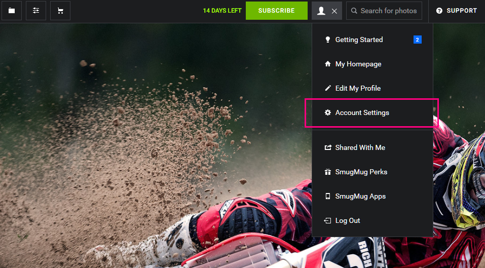 Smugmug Account Settings