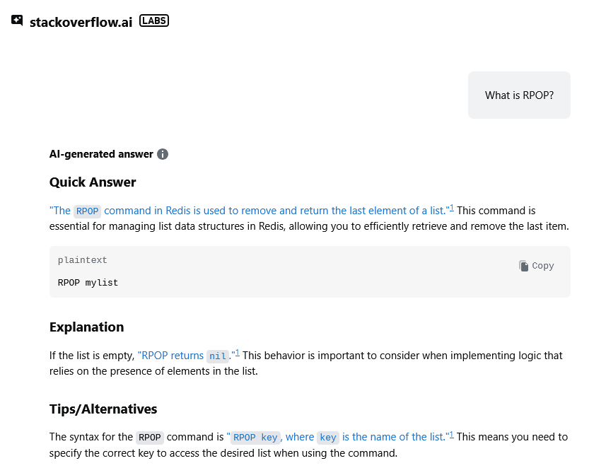 stackoverflow.ai query: What is RPOP? and the answer