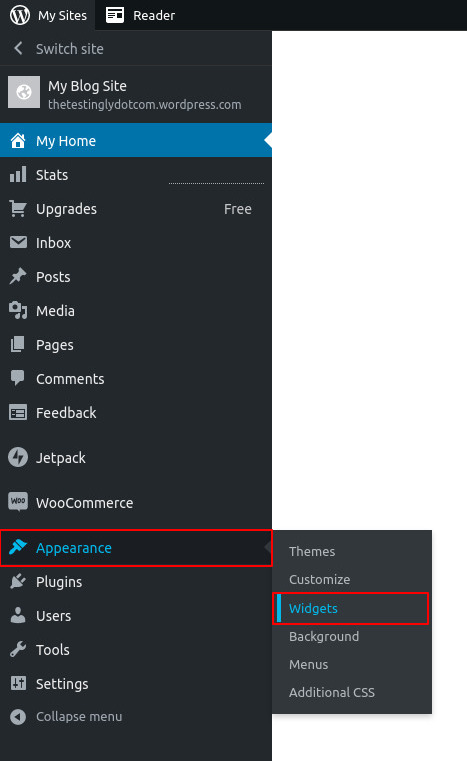 wordpress.com - Widgets