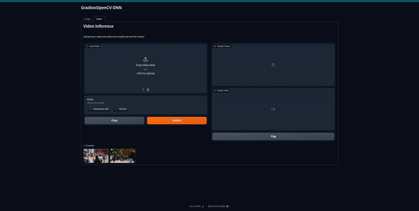 vid-inference – LearnOpenCV Gradio with OpenCV DNN - video infernece for output frames