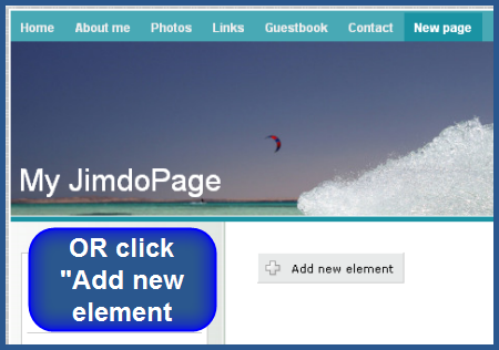 Jimdo - Add Element